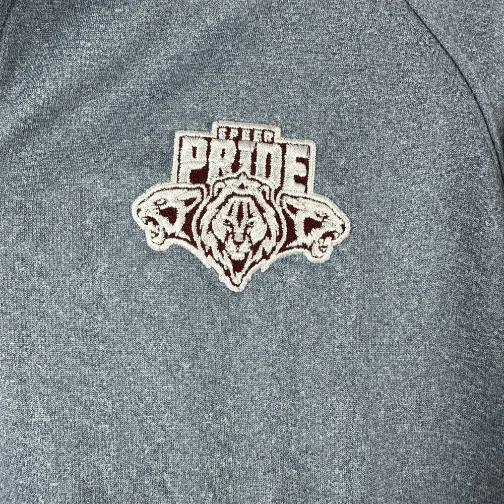 SPORT-TEK QUARTER-ZIP PULLOVER GRAY EMROIDERED SPEER PRIDE ACADEMY LOGO SIZE 